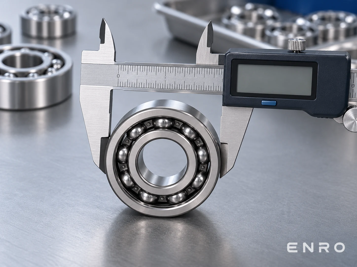 AI illustration of a caliper measuring the outside diameter of a bearing